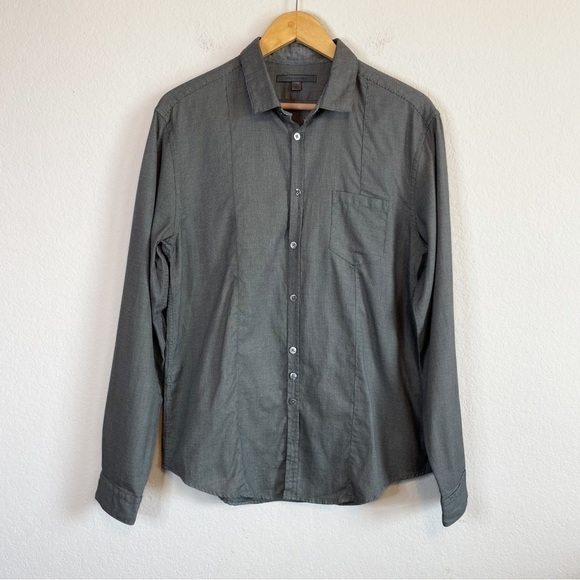 John Varvatos Carbon Grey Long Sleeve Button Down Shirt size Medium - Picture 2 of 7